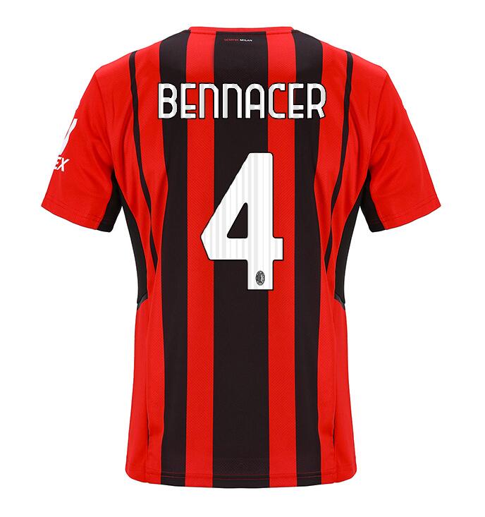 2021/22 AC Milan Home Kit Soccer Jersey with BENNACER 4 printing